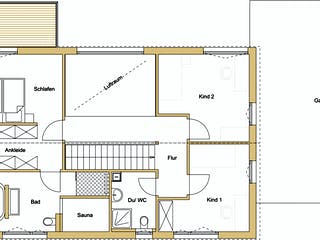 Blockhaus D188 Hertfelder‐Siegel von Frammelsberger Holzbau, Satteldach-Klassiker Grundriss 2