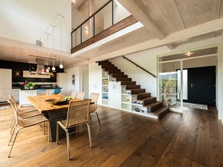 Blockhaus D188 Hertfelder‐Siegel von Frammelsberger Holzbau, Satteldach-Klassiker Innenansicht 4