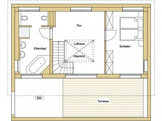 Blockhaus D243 Schmidt von Frammelsberger Holzbau, Cubushaus Grundriss 3