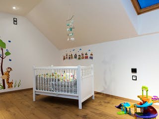 Blockhaus D282 Kocher von Frammelsberger Holzbau, Satteldach-Klassiker Innenansicht 10