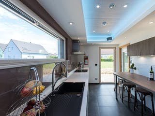 Blockhaus D282 Kocher von Frammelsberger Holzbau, Satteldach-Klassiker Innenansicht 4