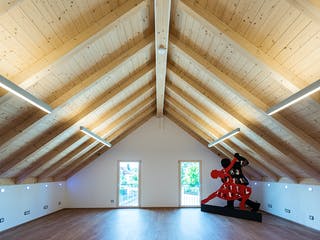 Blockhaus D282 Kocher von Frammelsberger Holzbau, Satteldach-Klassiker Innenansicht 9
