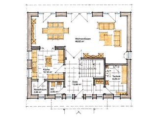 Fertighaus Diana - MH Köln-Frechen von GUSSEK HAUS Schlüsselfertig ab 463400€, Pultdachhaus Grundriss 1