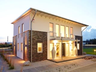 Fertighaus Diana - MH Köln-Frechen von GUSSEK HAUS Schlüsselfertig ab 463400€, Pultdachhaus Außenansicht 1