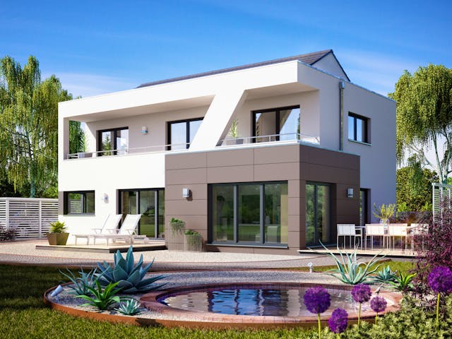 Fertighaus Domingo von Büdenbender Hausbau, Cubushaus Außenansicht 1 Fertighaus Domingo von Büdenbender Hausbau, Cubushaus Außenansicht 1