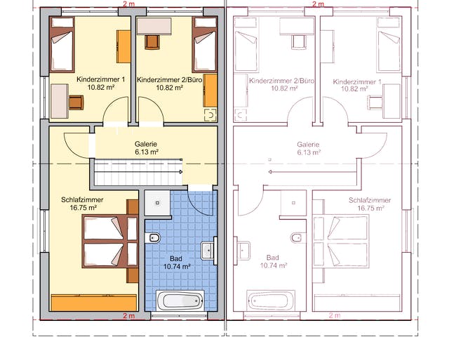 Fertighaus Duett 114 von Fingerhut Haus Schlüsselfertig ab 368872€, Satteldach-Klassiker Grundriss 2