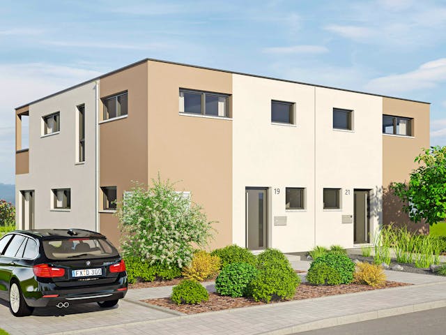 Fertighaus Duett 129 von Fingerhut Haus Schlüsselfertig ab 422373€, Cubushaus Außenansicht 1