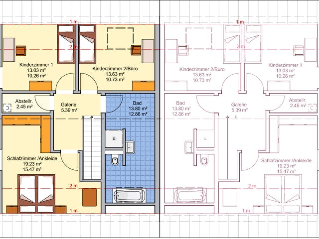 Fertighaus Duett 141 von Fingerhut Haus Schlüsselfertig ab 391465€, Satteldach-Klassiker Grundriss 2