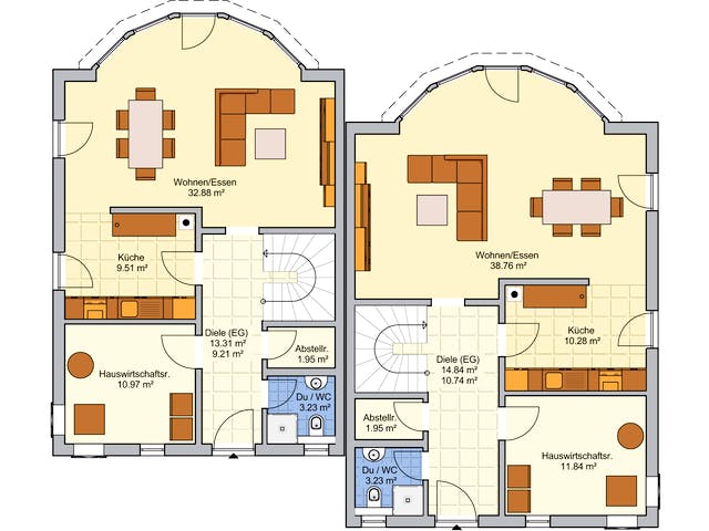 Fertighaus Duett 157 von Fingerhut Haus Schlüsselfertig ab 416239€, Satteldach-Klassiker Grundriss 1