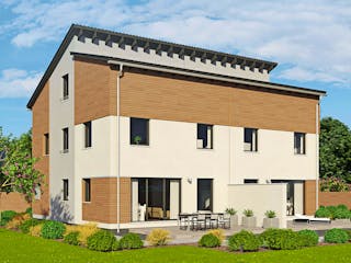 Fertighaus Duett 175 von Fingerhut Haus Schlüsselfertig ab 482163€, Pultdachhaus Außenansicht 1