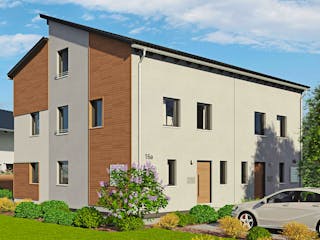 Fertighaus Duett 175 von Fingerhut Haus Schlüsselfertig ab 482163€, Pultdachhaus Außenansicht 2