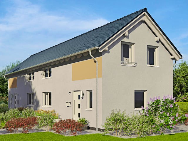 Fertighaus Duett 95 von Fingerhut Haus Schlüsselfertig ab 340691€, Satteldach-Klassiker Außenansicht 1 Fertighaus Duett 95 von Fingerhut Haus Schlüsselfertig ab 340691€, Satteldach-Klassiker Außenansicht 1