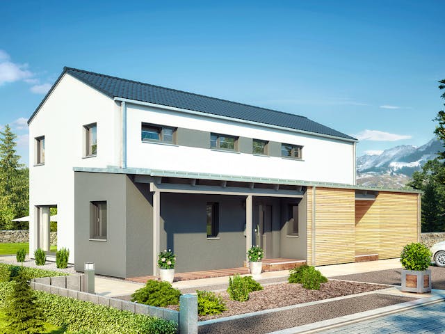 Fertighaus Duo 211 von Hanse Haus Schlüsselfertig ab 679669€, Satteldach-Klassiker Außenansicht 1