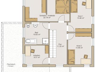 Fertighaus Kubus 0-166 von BoHolz Haus Schlüsselfertig ab 605941€, Cubushaus Grundriss 2