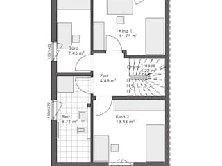 Fertighaus White&Black 100 von WHITE&BLACK Fertighäuser Ausbauhaus ab 152114€, Satteldach-Klassiker Grundriss 4