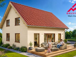 Massivhaus Trendhaus Familienglück 133 m² mit LIAPLAN gebaut von Mein Haus Bausysteme, Satteldach-Klassiker Außenansicht 5