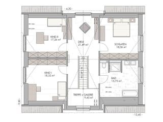 Massivhaus Friesenhaus 200 von ECO System HAUS Schlüsselfertig ab 425900€, Satteldach-Klassiker Grundriss 2