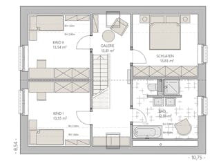 Massivhaus Vario-Haus 140 von ECO System HAUS Schlüsselfertig ab 286000€, Satteldach-Klassiker Grundriss 2