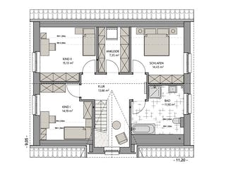 Massivhaus Friesenhaus 160 von ECO System HAUS Schlüsselfertig ab 335800€, Satteldach-Klassiker Grundriss 2