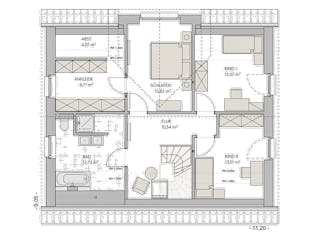 Massivhaus Kapitänshaus 160 von ECO System HAUS Schlüsselfertig ab 339000€, Satteldach-Klassiker Grundriss 2
