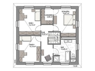 Massivhaus Stadtvilla 160 von ECO System HAUS Schlüsselfertig ab 341700€, Stadtvilla Grundriss 2