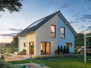 Fertighaus Einfamilienhaus 38-115-125 von BoHolz Haus Schlüsselfertig ab 386738€, Satteldach-Klassiker Außenansicht 1