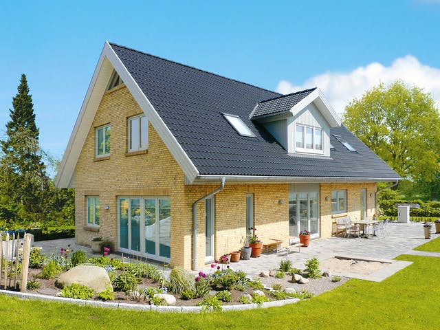 Fertighaus Kopenhagen von Danhaus Deutschland Schlüsselfertig ab 523810€, Satteldach-Klassiker Außenansicht 1