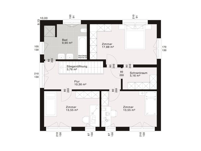 Fertighaus ELK Design 149 - Walmdach von ELK Fertighaus, Stadtvilla Grundriss 2