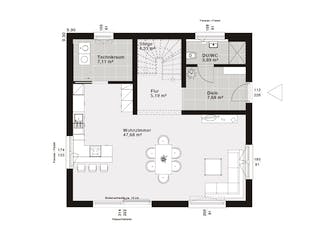 Fertighaus ELK Design 152 - Walmdach von ELK Fertighaus, Stadtvilla Grundriss 1