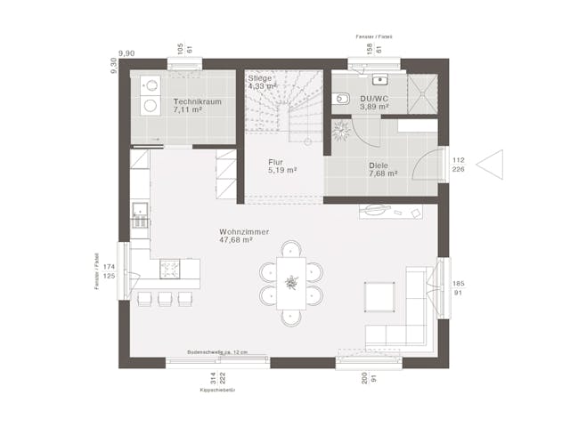 Fertighaus ELK Design 152 - Walmdach von ELK, Stadtvilla Grundriss 1