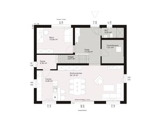 Fertighaus ELK Design 173 - Walmdach von ELK Fertighaus, Stadtvilla Grundriss 1