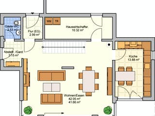 Fertighaus Patrino von Fingerhut Haus Schlüsselfertig ab 485804€, Cubushaus Grundriss 1