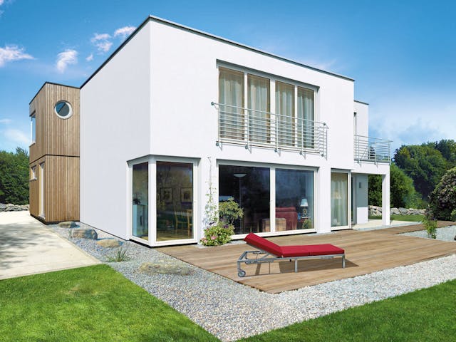 Fertighaus Linea von Fingerhut Haus Schlüsselfertig ab 531052€, Cubushaus Außenansicht 1 Fertighaus Linea von Fingerhut Haus Schlüsselfertig ab 531052€, Cubushaus Außenansicht 1