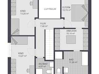 Massivhaus Entwurf CL148 von FAVORIT Massivhaus, Stadtvilla Grundriss 2