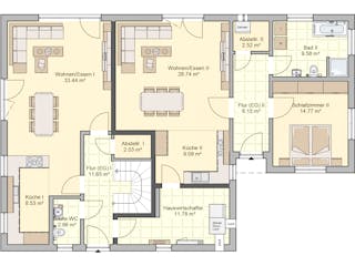 Fertighaus Junto 224 von Fingerhut Haus Schlüsselfertig ab 654868€, Satteldach-Klassiker Grundriss 1