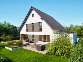 Massivhaus Entwurf NB174 von FAVORIT Massivhaus, Satteldach-Klassiker Außenansicht 8