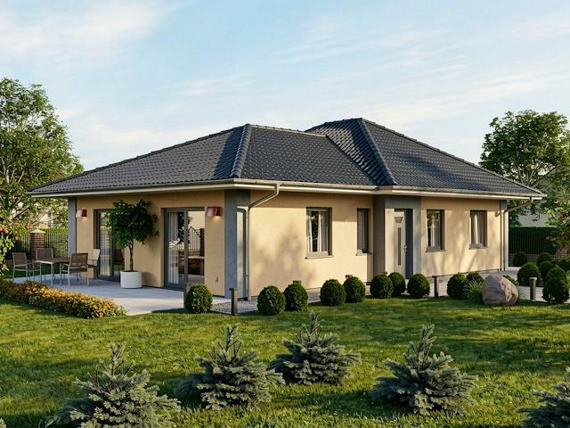 Massivhaus Gingst von TIMOWA Massivhäuser Schlüsselfertig ab 266900€, Bungalow Außenansicht 1