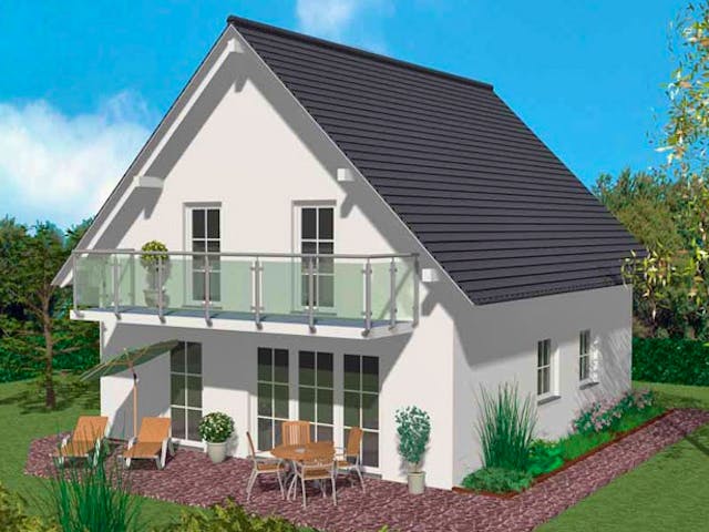 Massivhaus Family Kompakt von Wagener Systemhausbau Schlüsselfertig ab 164000€, Satteldach-Klassiker Außenansicht 1 Massivhaus Family Kompakt von Wagener Systemhausbau Schlüsselfertig ab 164000€, Satteldach-Klassiker Außenansicht 1