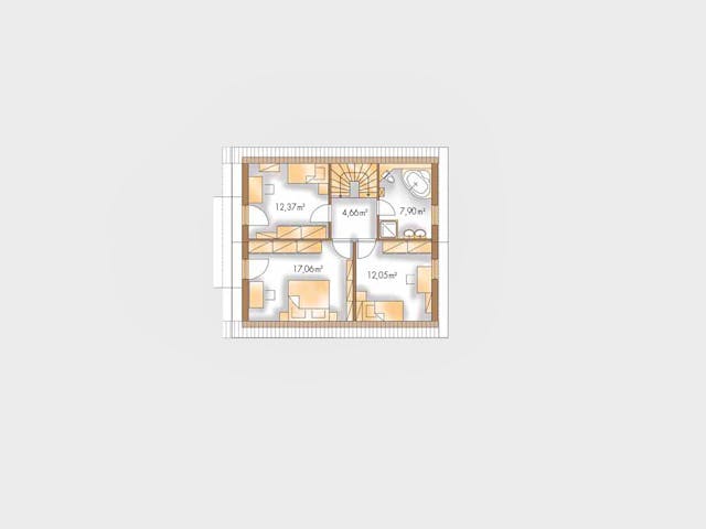 Massivhaus Family Kompakt von Wagener Systemhausbau Schlüsselfertig ab 244000€, Satteldach-Klassiker Grundriss 1