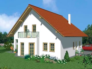 Massivhaus Familyhaus von Wagener Systemhausbau Schlüsselfertig ab 290000€, Satteldach-Klassiker Außenansicht 1