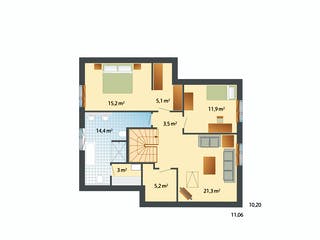 Fertighaus Fanö von Danhaus Deutschland, Satteldach-Klassiker Grundriss 2