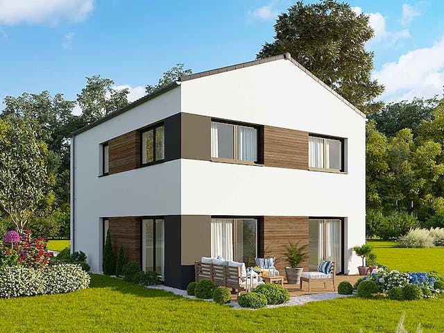 Massivhaus Concept Design 122 edition - Satteldach von FAVORIT Massivhaus Schlüsselfertig ab 304590€, Außenansicht 1