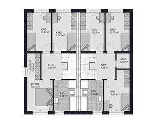 Massivhaus Finesse 166 edition von FAVORIT Massivhaus Schlüsselfertig ab 343400€, Cubushaus Grundriss 2