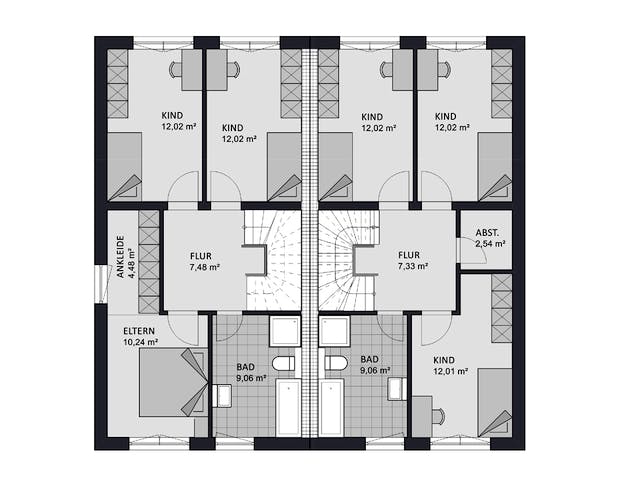 Massivhaus Finesse 166 edition von FAVORIT Massivhaus Schlüsselfertig ab 343400€, Cubushaus Grundriss 2