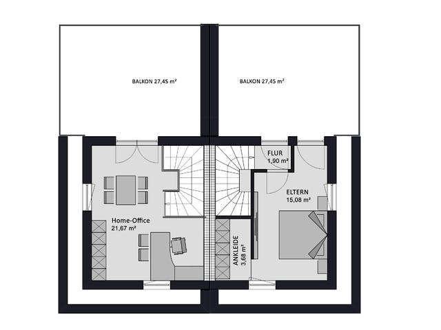 Massivhaus Finesse 166 edition von FAVORIT Massivhaus Schlüsselfertig ab 343400€, Cubushaus Grundriss 3