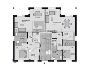 Massivhaus Format 6-484 von Favorit Massivhaus - Mehrfamilienhäuser Schlüsselfertig ab 1148720€, Grundriss 1
