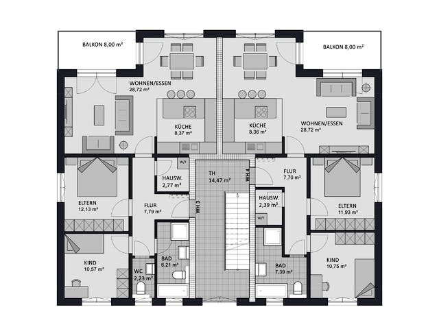 Massivhaus Format 6-484 von FAVORIT Massivhaus Schlüsselfertig ab 1148720€, Satteldach-Klassiker Grundriss 2