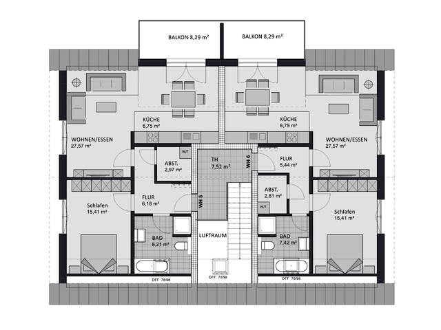 Massivhaus Format 6-484 von FAVORIT Massivhaus Schlüsselfertig ab 1148720€, Satteldach-Klassiker Grundriss 3