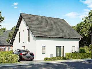 Massivhaus Noblesse 142 editon von FAVORIT Massivhaus Schlüsselfertig ab 333990€, Satteldach-Klassiker Außenansicht 3