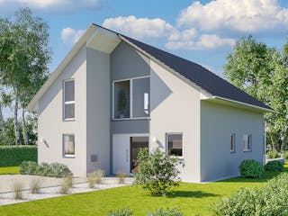 Massivhaus Architektenhaus Ammersee von Febro Massivhaus Schlüsselfertig ab 273900€, Satteldach-Klassiker Außenansicht 2